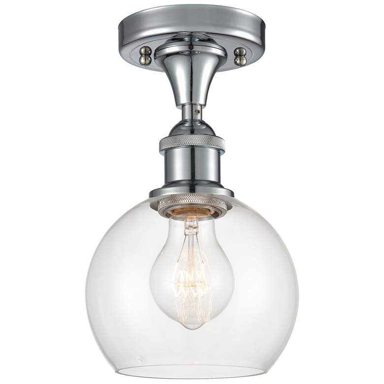 Image 1 Athens 6" LED Semi-Flush Mount - Polished Chrome - Clear Shade