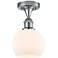 Athens 6" LED Semi-Flush Mount - Polished Chrome - Matte White Shade