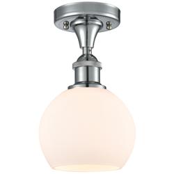 Athens  6" LED Semi-Flush Mount - Polished Chrome - Matte White Shade