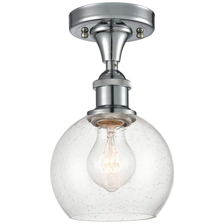 Image 1 Athens 6" LED Semi-Flush Mount - Polished Chrome - Seedy Shade