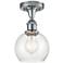 Athens 6" LED Semi-Flush Mount - Polished Chrome - Seedy Shade