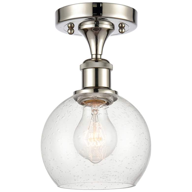 Image 1 Athens 6" LED Semi-Flush Mount - Polished Nickel - Seedy Shade