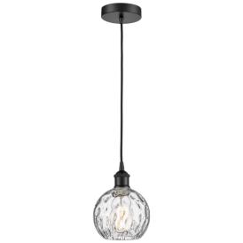Athens 6" Matte Black Mini Pendant w/ Clear Water Glass Shade Athens 6" Matte Black Mini Pendant w/ Clear Water Glass Shade