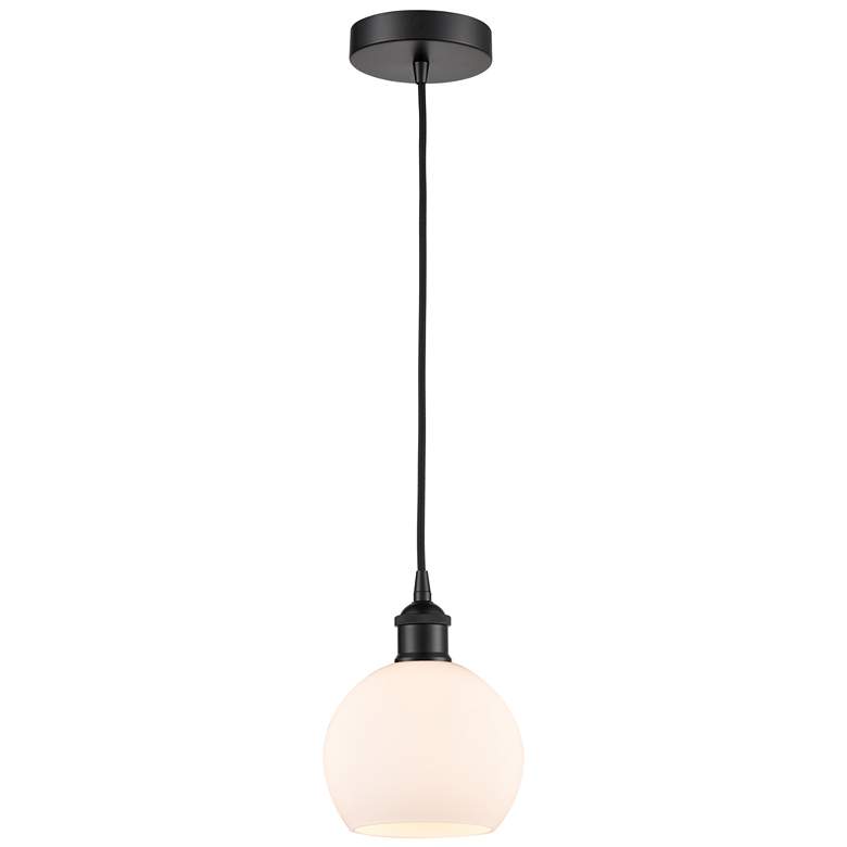 Image 1 Athens 6" Matte Black Mini Pendant w/ Matte White Shade