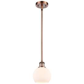 Image1 of Athens 6" Mini Pendant - Antique Copper - Matte White Shade