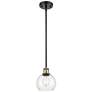 Athens 6" Mini Pendant - Black Antique Brass - Clear Shade