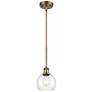 Athens 6" Mini Pendant - Brushed Brass - Clear Shade