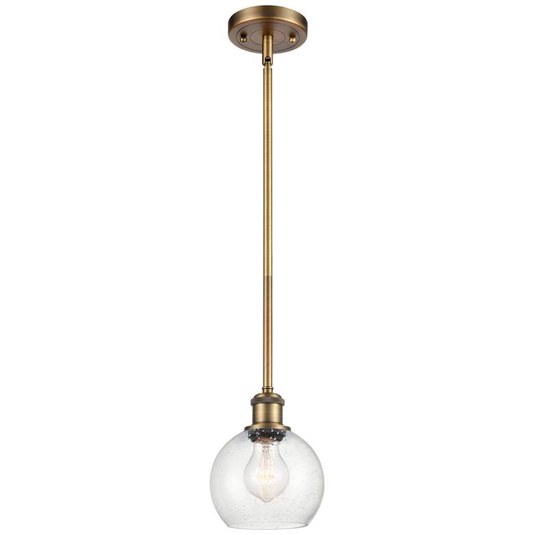 Image 1 Athens 6" Mini Pendant - Brushed Brass - Seedy Shade