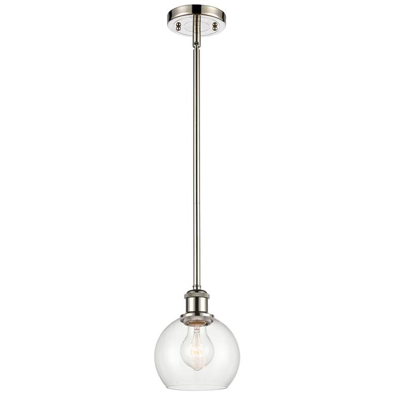 Image 1 Athens 6" Mini Pendant - Polished Nickel - Clear Shade
