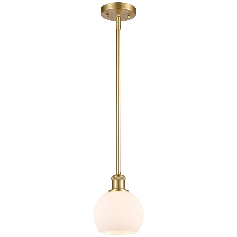 Image 1 Athens 6" Mini Pendant - Satin Gold - Matte White Shade