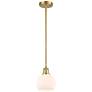 Athens 6" Mini Pendant - Satin Gold - Matte White Shade