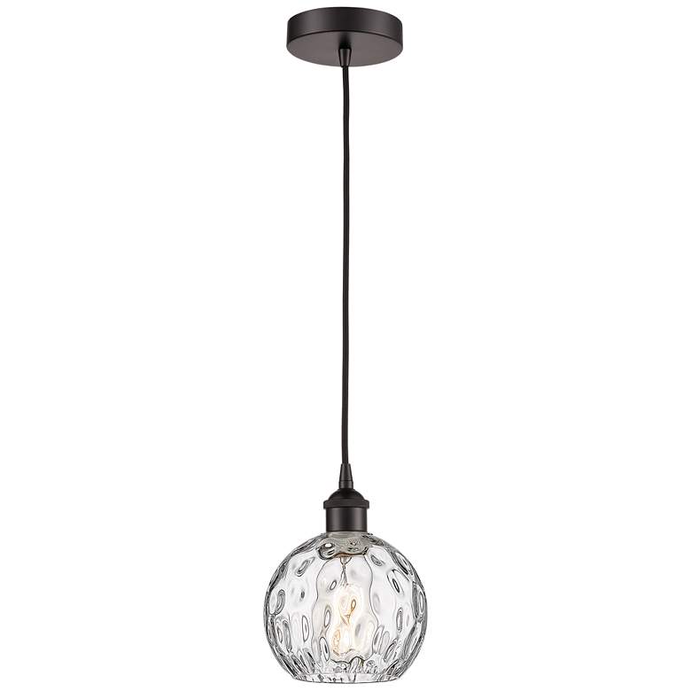 Image 1 Athens 6" Oil Rubbed Bronze Mini Pendant w/ Clear Water Glass Shade