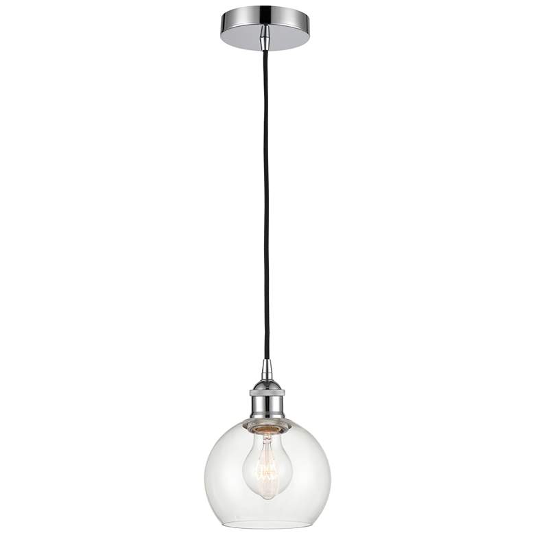 Image 1 Athens 6" Polished Chrome Mini Pendant w/ Clear Shade
