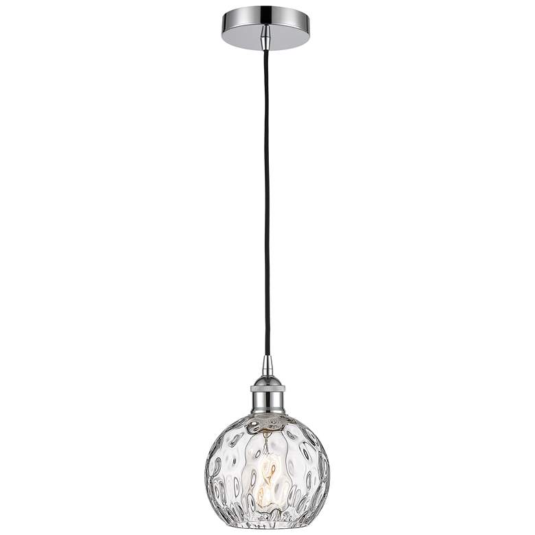 Image 1 Athens 6 inch Polished Chrome Mini Pendant w/ Clear Water Glass Shade