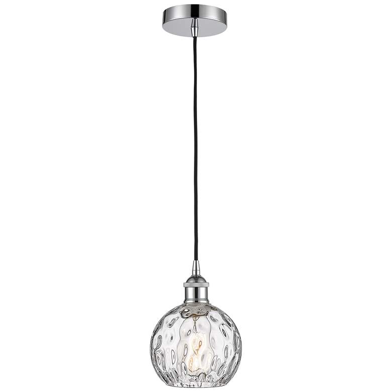 Image 1 Athens 6" Polished Chrome Mini Pendant w/ Clear Water Glass Shade
