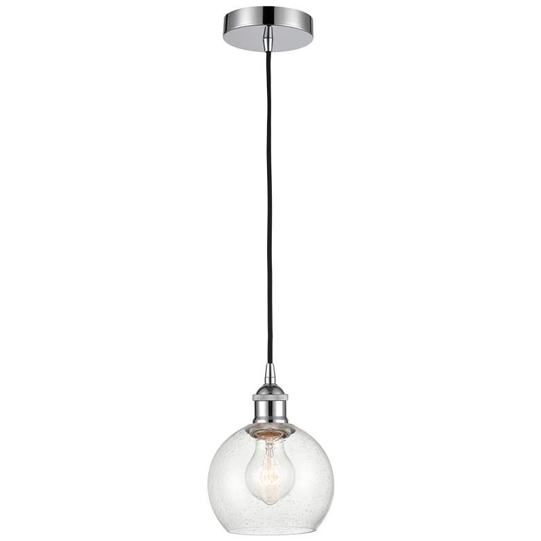 Image 1 Athens 6" Polished Chrome Mini Pendant w/ Seedy Shade