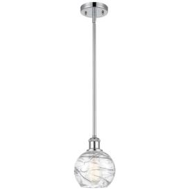 Athens 6" Polished Chrome Stem Hung Mini Pendant w/ Clear Deco Swirl S Athens 6" Polished Chrome Stem Hung Mini Pendant w/ Clear Deco Swirl S