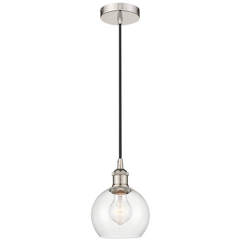 Image 1 Athens 6" Polished Nickel Mini Pendant w/ Clear Shade