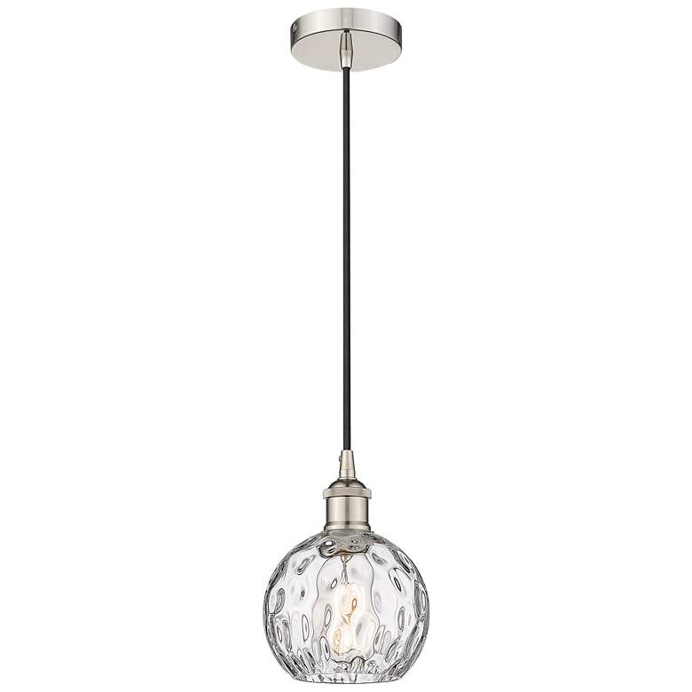Image 1 Athens 6" Polished Nickel Mini Pendant w/ Clear Water Glass Shade