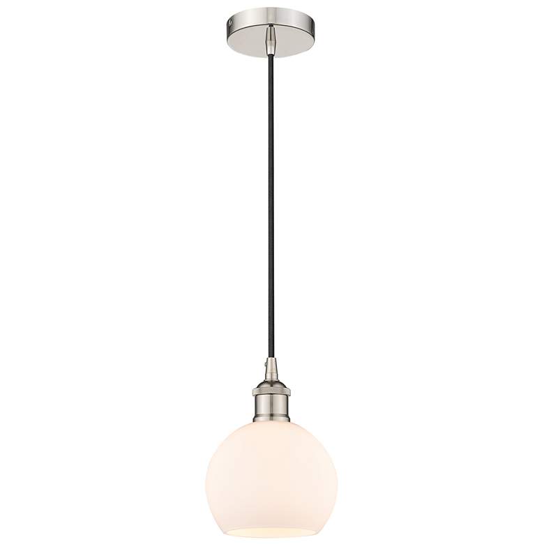 Image 1 Athens 6" Polished Nickel Mini Pendant w/ Matte White Shade
