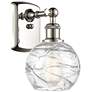 Athens 6" Polished Nickel Sconce w/ Clear Deco Swirl Shade