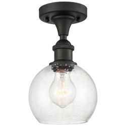 Athens 6" Semi-Flush Mount - Oil Rubbed Bronze - Seedy Shade