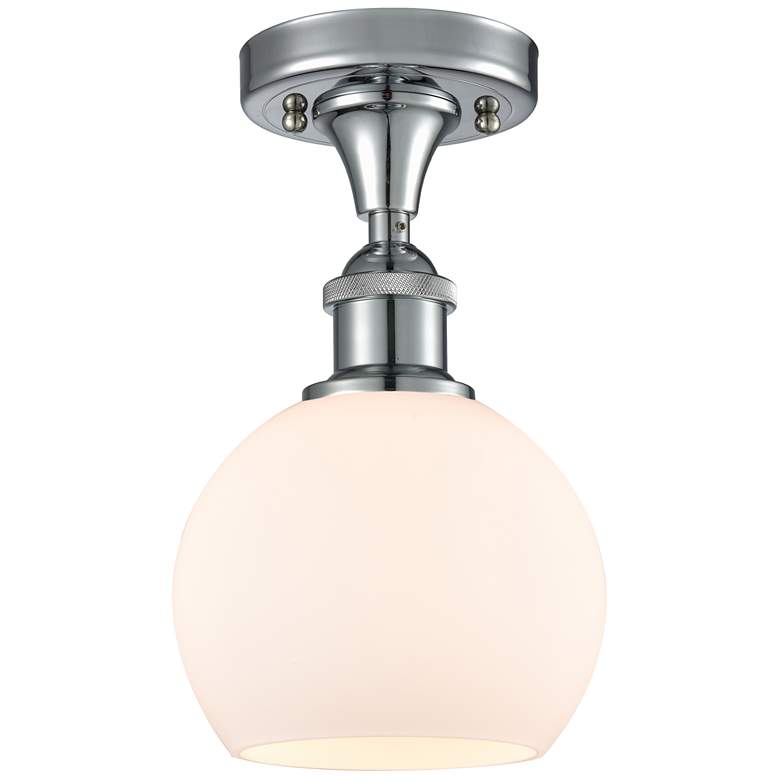 Image 1 Athens 6" Semi-Flush Mount - Polished Chrome - Matte White Shade