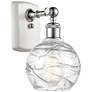 Athens 6" White &#38; Chrome Sconce w/ Clear Deco Swirl Shade