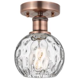 Athens 6" Wide Antique Copper Semi.Flush Mount With Clear Water Glass Athens 6" Wide Antique Copper Semi.Flush Mount With Clear Water Glass