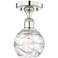 Athens 6" Wide Polished Nickel Semi.Flush Mount With Deco Swirl Glass