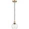 Athens 6" Wide Satin Gold and Clear Glass LED Mini Pendant