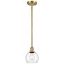Athens 6" Wide Satin Gold LED Mini Pendant w/ Clear Glass