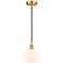 Athens 6" Wide Satin Gold Mini Pendant with White Glass