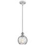 Athens 6"W White and Chrome Stem Mini Pendant Clear Water Glass Shade