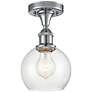 Athens 6" Semi-Flush Mount - Polished Chrome - Seedy Shade
