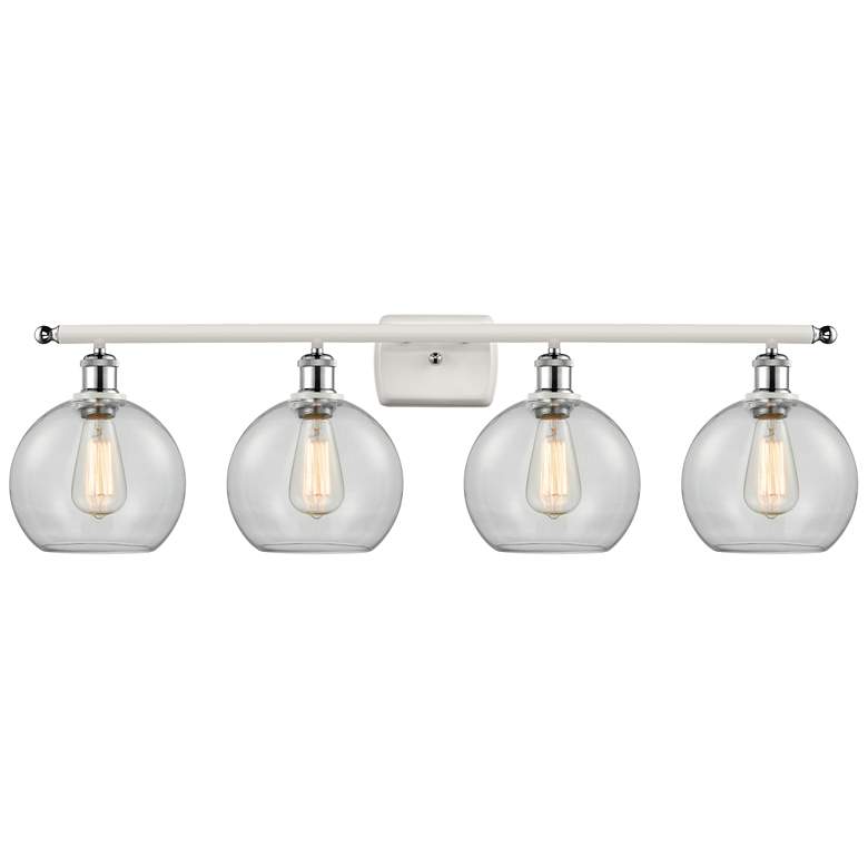Image 1 Athens 8 inch 4 Light 36 inch Bath Light - White and Polished Chrome - Cl