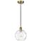 Athens 8" Antique Brass Mini Pendant w/ Clear Water Glass Shade