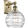 Athens 8" Antique Brass Sconce w/ Clear Deco Swirl Shade