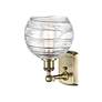 2_Athens 8" Antique Brass Sconce w/ Clear Deco Swirl Shade more views