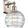 Athens 8" Brushed Satin Nickel Sconce w/ Clear Deco Swirl Shade