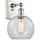 Athens 8" Incandescent Sconce - White & Chrome Finish - Clear Shad