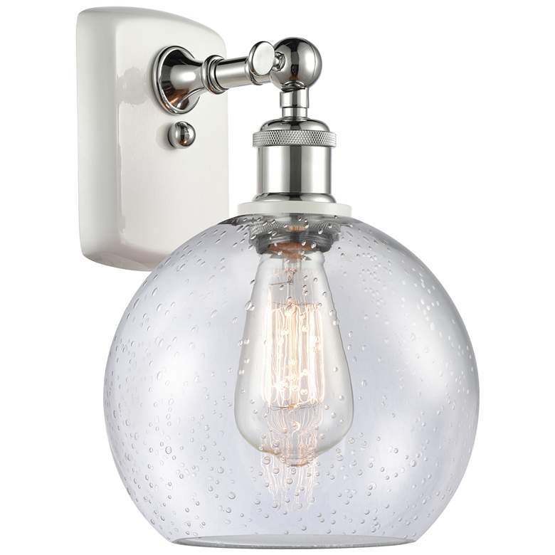 Image 1 Athens 8 inch Incandescent Sconce - White &#38; Chrome Finish - Seedy Shad