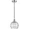 Athens 8" Polished Chrome Mini Pendant w/ Clear Deco Swirl Shade