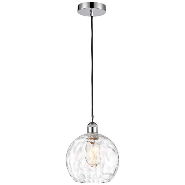 Image 1 Athens 8" Polished Chrome Mini Pendant w/ Clear Water Glass Shade