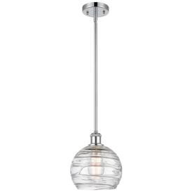Athens 8" Polished Chrome Stem Hung Mini Pendant w/ Clear Deco Swirl S Athens 8" Polished Chrome Stem Hung Mini Pendant w/ Clear Deco Swirl S
