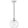 Athens 8" Polished Nickel Mini Pendant w/ Clear Water Glass Shade