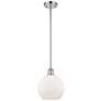 Athens 8" Wide Polished Chrome and White Glass Mini Pendant