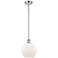 Athens 8" Wide Polished Chrome and White Glass Mini Pendant