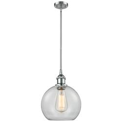 Athens 8&quot; Wide Polished Chrome Clear Glass Orb Globe Mini Pendant