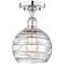 Athens 8" Wide Polished Nickel Semi.Flush Mount With Deco Swirl Glass 